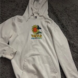 Vans Cream Hoodie with Black Accents